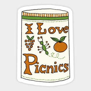 I Love Picnics Sticker